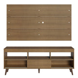 Centro de Entretenimiento Detroit Marrón 160x61cm para TV Hasta 65" Pulgadas con Cinco Compartimientos