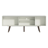 Centro de Entretenimiento Cairo Blanco y Marrón 160x58cm para TV Hasta 65" Pulgadas con Cuatro Compartimientos