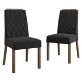 Kit x 2 Sillas para Comedor Marrón y Negro 45x96cm de Asiento Cuadrado con Espaldar de Rombos