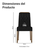 Kit x 2 Sillas para Comedor Marrón y Negro 45x96cm de Asiento Cuadrado con Espaldar de Rombos