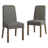 Kit x 2 Sillas para Comedor Marrón y Gris 45x96cm de Asiento Cuadrado con Espaldar de Rombos