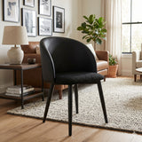 Silla Zenda Negro 45x86cm de Asiento Ovalado con Espaldar y con Apoya Brazos