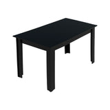 Mesa de Comedor Negro 136x76cm Rectangular de Seis Puestos sin Sillas