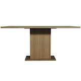 Mesa de Comedor Marrón 160x80cm Rectangular de Seis Puestos sin Sillas y con Vidrio