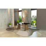 Mesa de Comedor Marrón y Negro 180x78cm Rectangular de Ocho Puestos sin Sillas y con Vidrio
