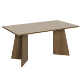 Mesa de Comedor Marrón y Crema 160x78cm Rectangular de Seis Puestos sin Sillas