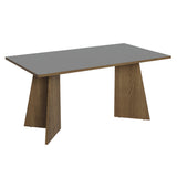 Mesa de Comedor Marrón y Gris 160x78cm Rectangular de Seis Puestos sin Sillas