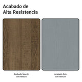 Mesa de Comedor Marrón y Gris 160x78cm Rectangular de Seis Puestos sin Sillas y con Vidrio