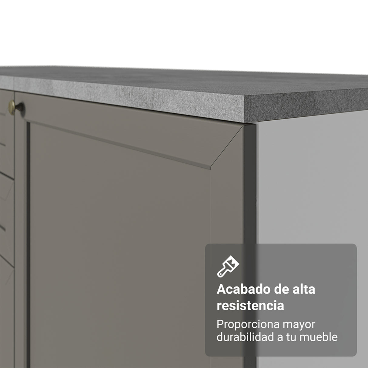 Mueble Organizador de Despensa Vik Blanco y Gris 60x225cm con Tres Puertas