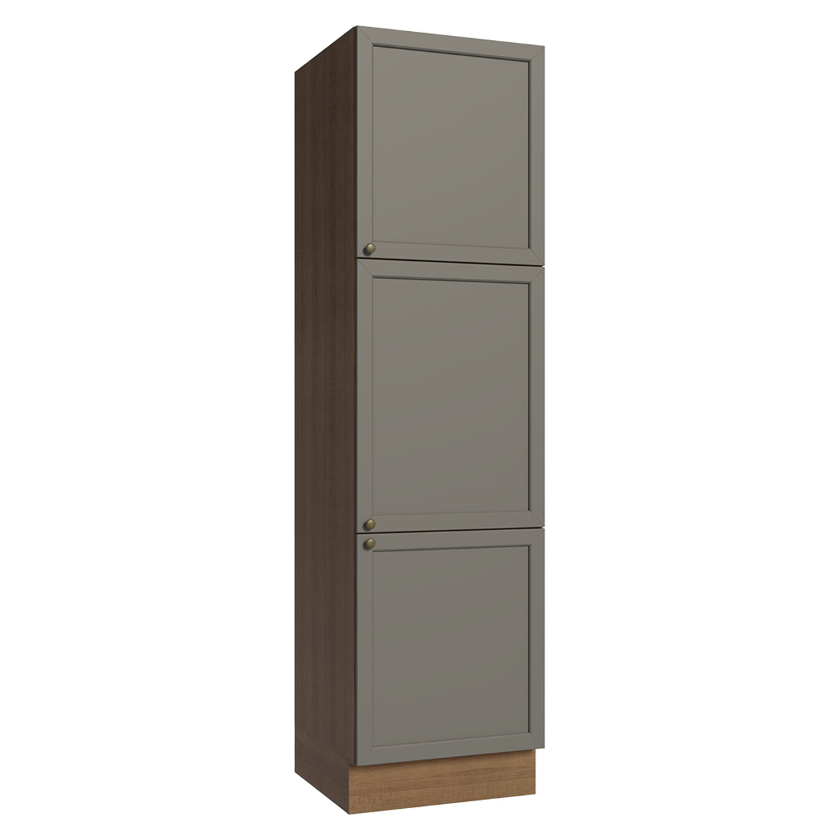 Mueble Organizador de Despensa Vik Marrón y Gris 60x225cm con Tres Puertas