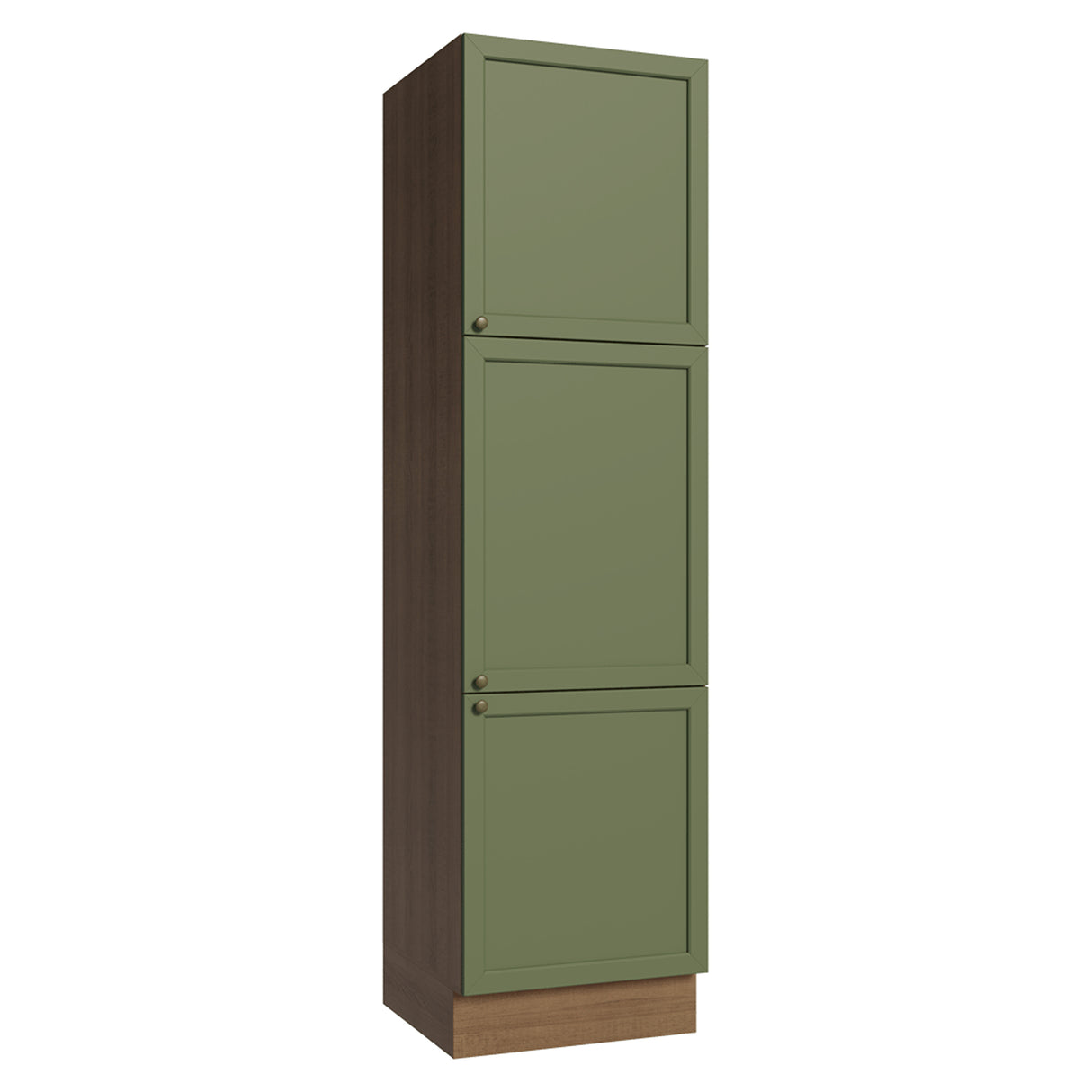 Mueble Organizador de Despensa Vik Marrón y Verde 60x225cm con Tres Puertas