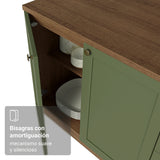 Mueble Organizador de Despensa Vik Marrón y Verde 60x225cm con Tres Puertas