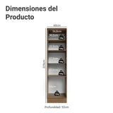 Mueble Organizador de Despensa Vik Marrón y Verde 60x225cm con Tres Puertas