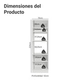 Módulo Para Microondas Vik Blanco y Gris 70x225cm con Tres Puertas
