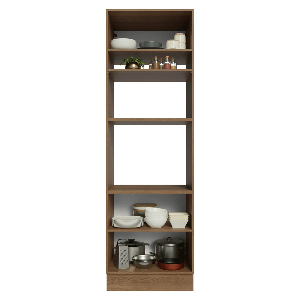 Módulo Para Microondas Vik Marrón y Gris 70x225cm con Tres Puertas