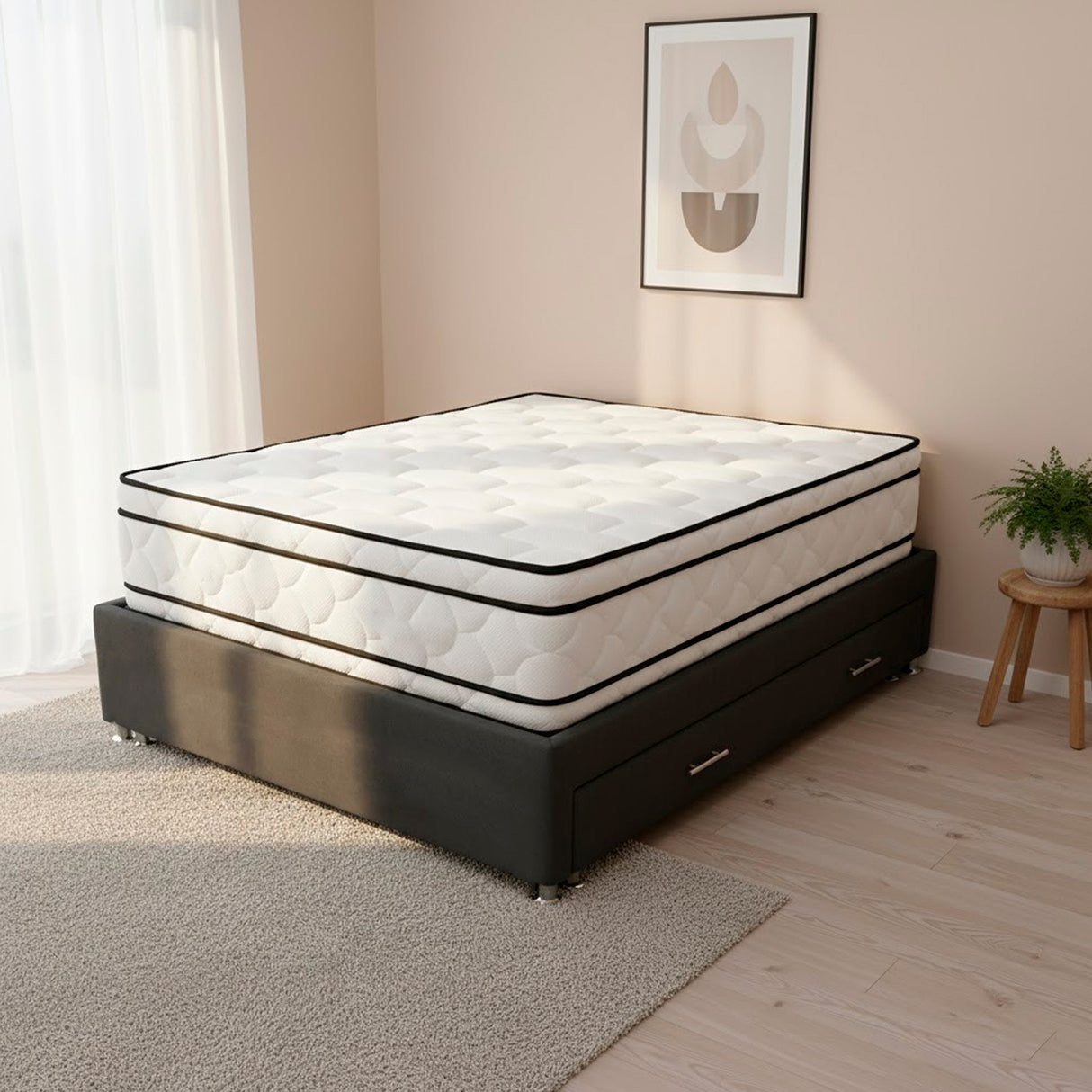 Colchón Nube Blanco Semidoble 120 X 190 Cm Ortopedico Firmeza Medio Doble Faz y Pillow Doble