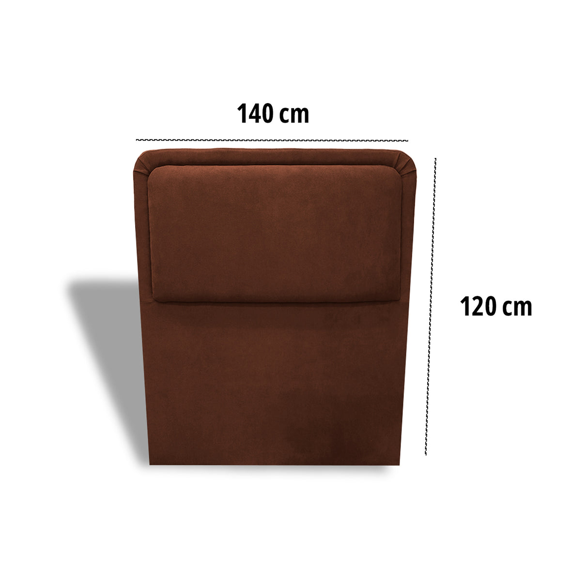 Cabecero de Piso Nube Marron 140x120cm para cama Doble con Acabado Liso