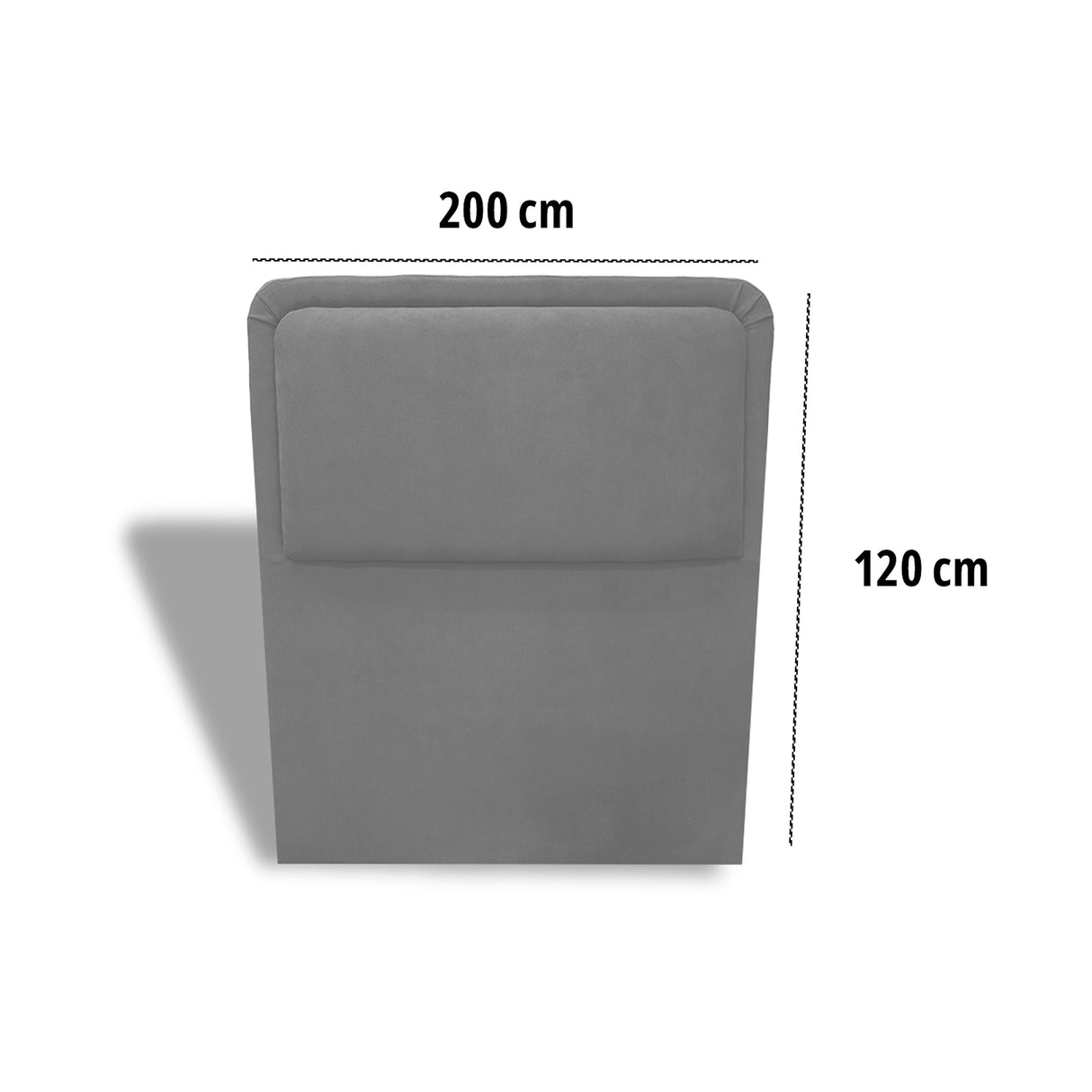 Cabecero de Piso Nube Gris Claro 200x120cm para cama King con Acabado Liso