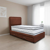 Cabecero de Piso Nube Marron 200x120cm para cama King con Acabado Liso