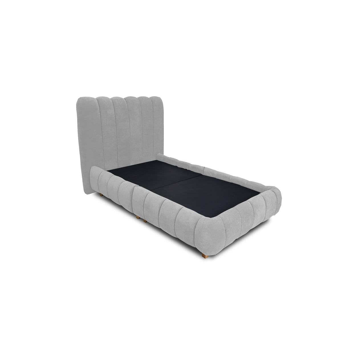 Combo Base Cama y Cabecero Praga Gris 100x40cm para Colchón Sencillo 100 X 190 Cm sin Colchón
