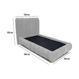 Combo Base Cama y Cabecero Praga Gris 120x40cm para Colchón Semidoble 120 X 190 Cm sin Colchón