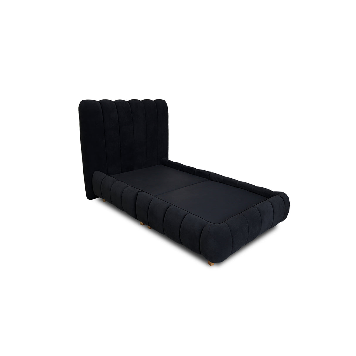 Combo Base Cama y Cabecero Praga Negro 120x40cm para Colchón Semidoble 120 X 190 Cm sin Colchón