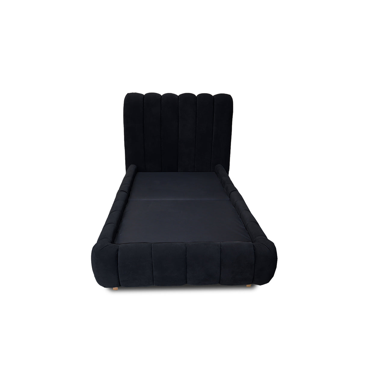 Combo Base Cama y Cabecero Praga Negro 120x40cm para Colchón Semidoble 120 X 190 Cm sin Colchón