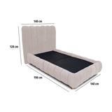 Combo Base Cama y Cabecero Praga Beige 140x40cm para Colchón Doble 140 X 190 Cm sin Colchón