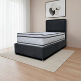 Combo Base Cama y Cabecero Nube Negro 100x30cm para Colchón Sencillo 100 X 190 Cm con Colchón