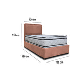 Combo Base Cama y Cabecero Nube Camel 120x30cm para Colchón Semidoble 120 X 190 Cm con Colchón