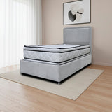 Combo Base Cama y Cabecero Nube Gris Claro 120x30cm para Colchón Semidoble 120 X 190 Cm con Colchón