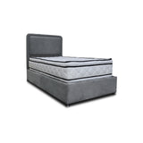 Combo Base Cama y Cabecero Nube Gris Oscuro 120x30cm para Colchón Semidoble 120 X 190 Cm con Colchón