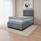 Combo Base Cama y Cabecero Nube Gris Oscuro 120x30cm para Colchón Semidoble 120 X 190 Cm con Colchón