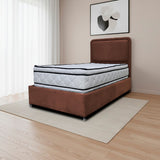 Combo Base Cama y Cabecero Nube Marron 120x30cm para Colchón Semidoble 120 X 190 Cm con Colchón