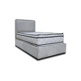 Combo Base Cama y Cabecero Nube Gris Claro 140x30cm para Colchón Doble 140 X 190 Cm con Colchón