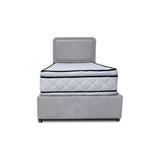 Combo Base Cama y Cabecero Nube Gris Claro 140x30cm para Colchón Doble 140 X 190 Cm con Colchón