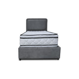 Combo Base Cama y Cabecero Nube Gris Oscuro 140x30cm para Colchón Doble 140 X 190 Cm con Colchón