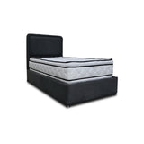 Combo Base Cama y Cabecero Nube Negro 140x30cm para Colchón Doble 140 X 190 Cm con Colchón