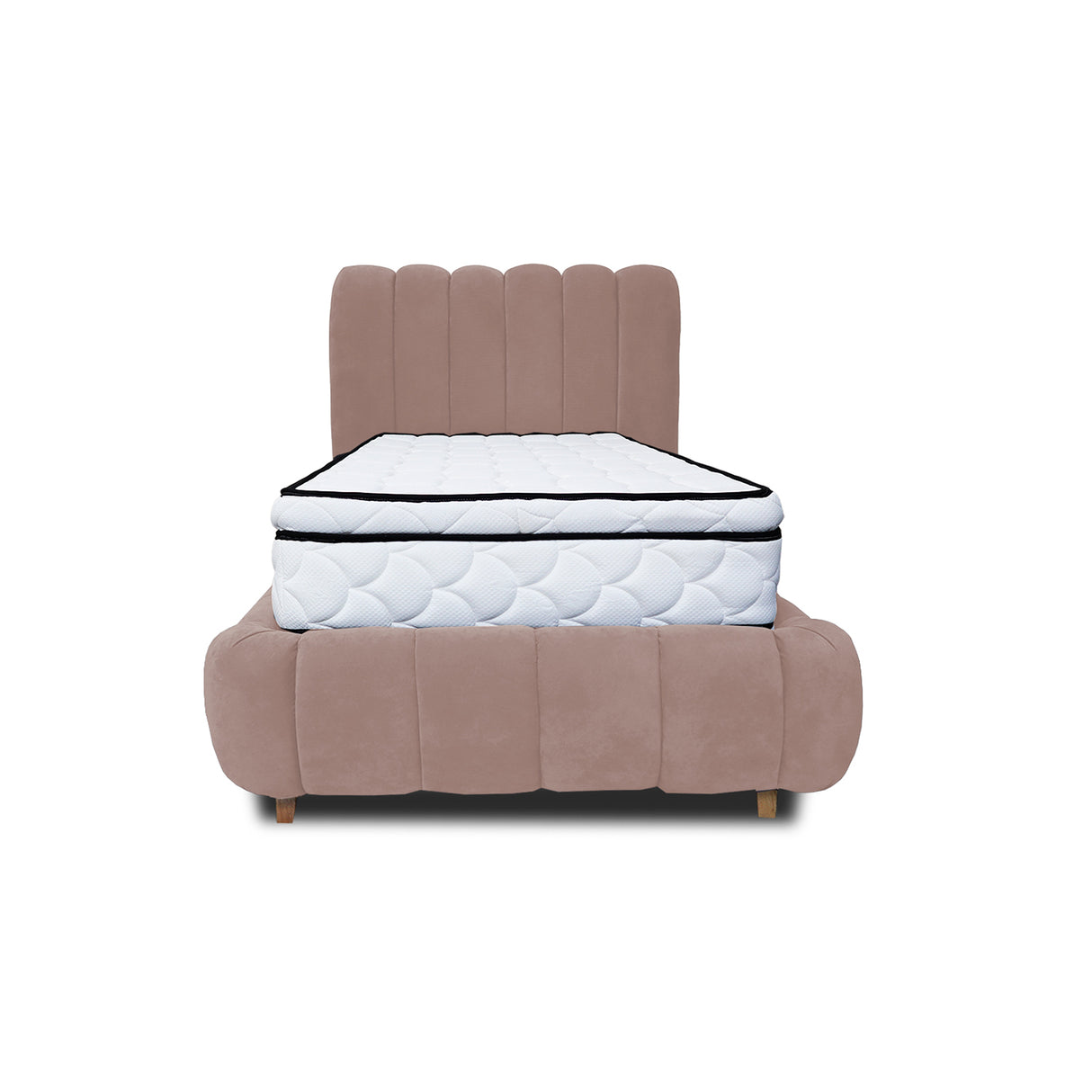 Combo Base Cama y Cabecero Praga Camel 100x40cm para Colchón Sencillo 100 X 190 Cm con Colchón