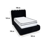 Combo Base Cama y Cabecero Praga Negro 100x40cm para Colchón Sencillo 100 X 190 Cm con Colchón