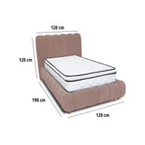 Combo Base Cama y Cabecero Praga Camel 120x40cm para Colchón Semidoble 120 X 190 Cm con Colchón