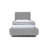 Combo Base Cama y Cabecero Praga Gris 120x40cm para Colchón Semidoble 120 X 190 Cm con Colchón