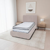 Combo Base Cama y Cabecero Praga Beige 140x40cm para Colchón Doble 140 X 190 Cm con Colchón