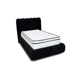 Combo Base Cama y Cabecero Praga Negro 140x40cm para Colchón Doble 140 X 190 Cm con Colchón