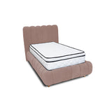 Combo Base Cama y Cabecero Praga Camel 160x40cm para Colchón Queen 160 X 190 Cm con Colchón
