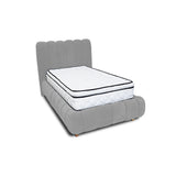 Combo Base Cama y Cabecero Praga Gris 160x40cm para Colchón Doble 140 X 190 Cm con Colchón