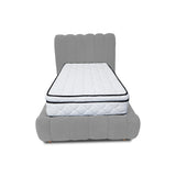 Combo Base Cama y Cabecero Praga Gris 160x40cm para Colchón Doble 140 X 190 Cm con Colchón