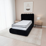 Combo Base Cama y Cabecero Praga Negro 200x40cm para Colchón King 200 X 190 Cm con Colchón
