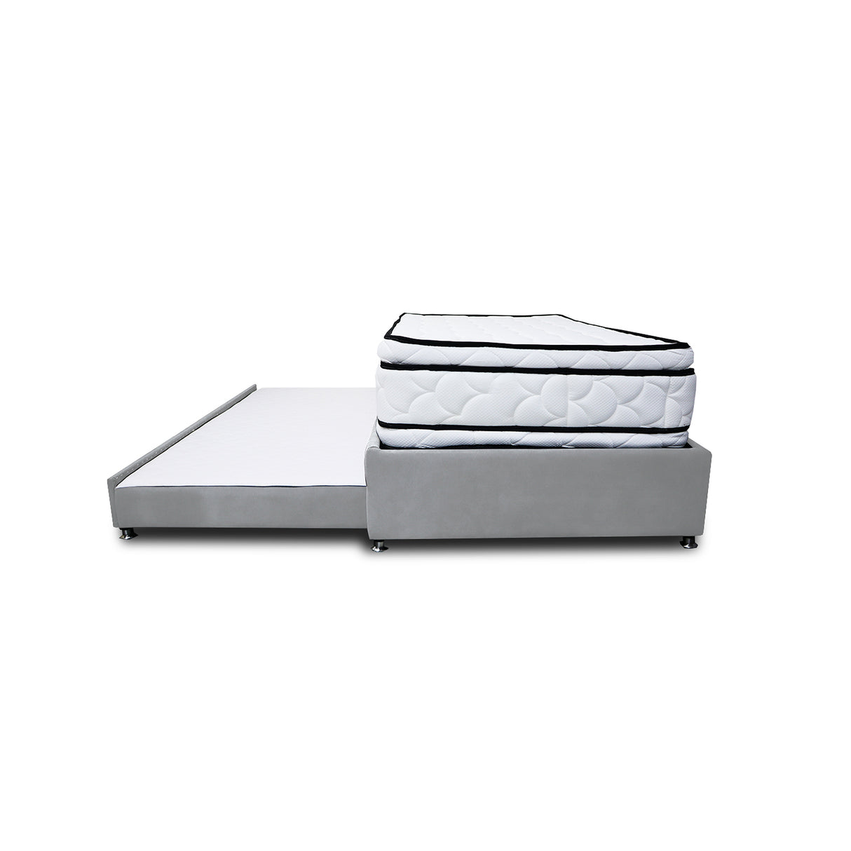 Combo Cama Tarima y Colchón Nube Gris Claro 100x35cm para Colchón Sencillo 100 X 190 Cm sin Cabecero