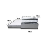 Combo Cama Tarima y Colchón Nube Gris Claro 100x35cm para Colchón Sencillo 100 X 190 Cm sin Cabecero